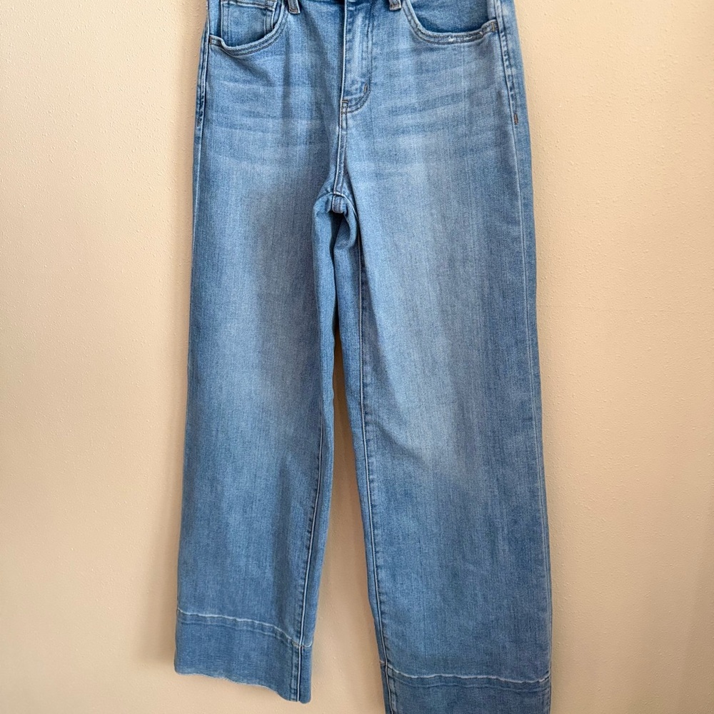 Light Blue Wide Leg Women's Jeans - Picture 3 of 7